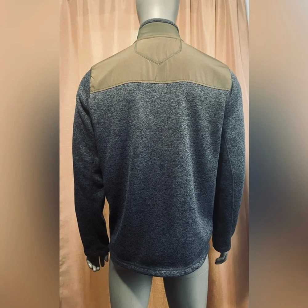 Eddie Bauer Men's Large Full-Zip Sweater Jacket Blue & Gray With Pockets GUC